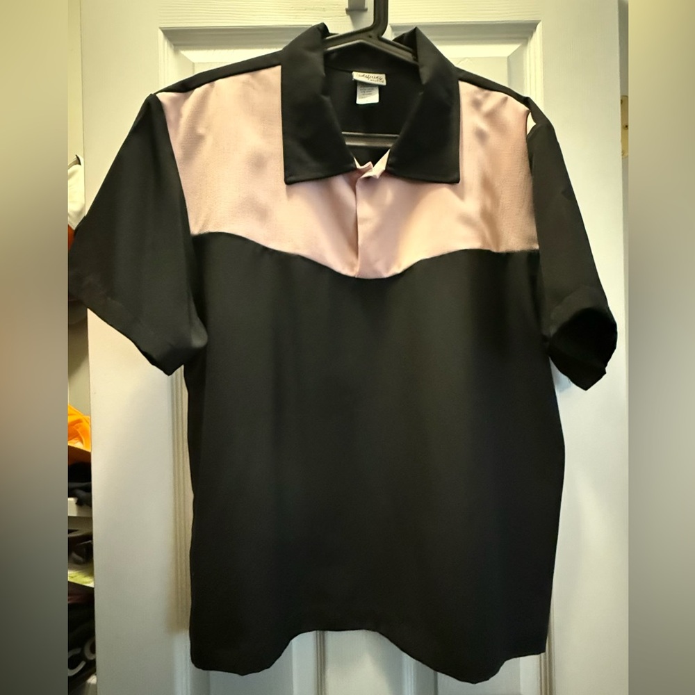 Lansky Milton Berle Black and Pink Collared Shirt